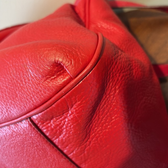 Marc Jacobs  satchel  shoulder /Crossbody bag  leather holiday red 3 compartment - Picture 11 of 17